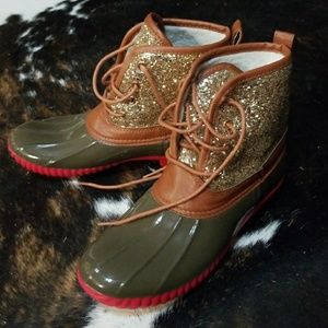 Glitter duck boots